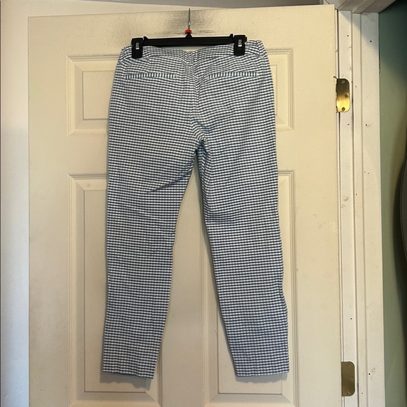 Old Navy Blue and White Mid-Rise Pixie Gingham-Print Ankle Pants Size 6 - Picture 5 of 7